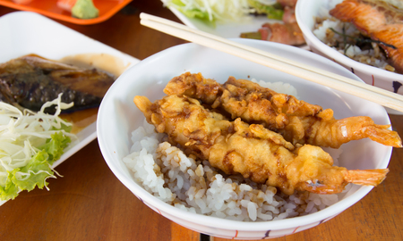 japanese food (Shrimp tempura)の写真素材