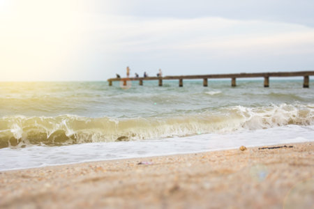 Sea view from on tropical beachの写真素材