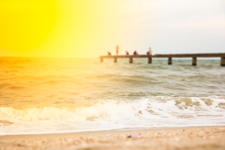 blur fisherman on the bridgeの写真素材