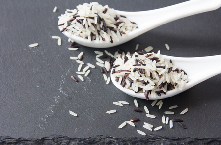 Mixed rice on plateの写真素材