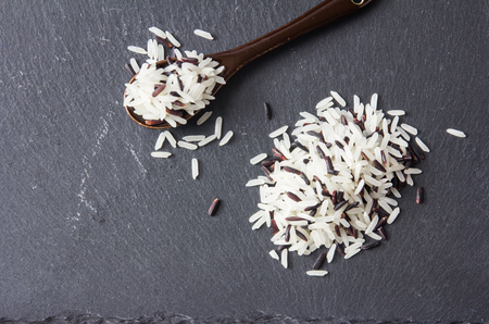 Mixed rice on plateの写真素材