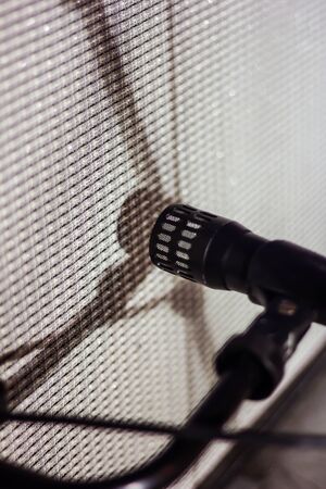 Microphone near guitar amplifierの写真素材