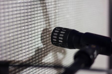 Microphone near guitar amplifierの写真素材