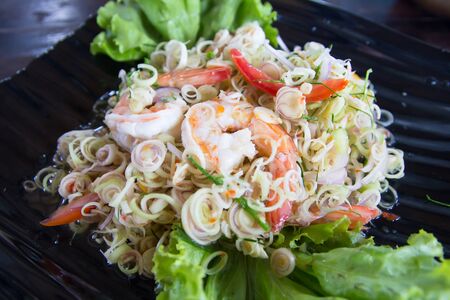 delicious spicy seafood thai foodの写真素材