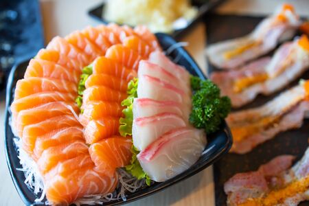 Japanese foods-Delicious Assorted fresh sashimiの写真素材