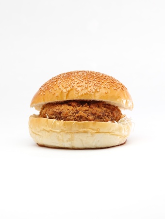 hamburger isolated on whiteの写真素材
