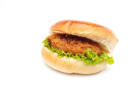 hamburger isolated on whiteの写真素材