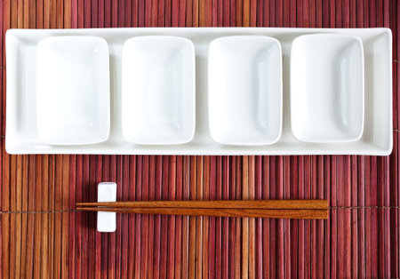 Chopsticks in asian set table