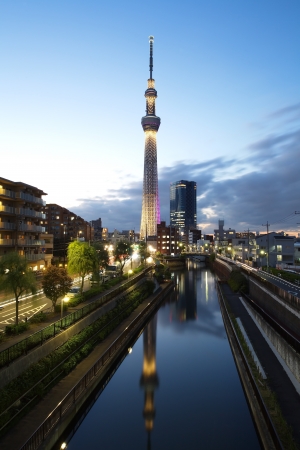 Tokyo night view , Tokyo sky treeのeditorial素材
