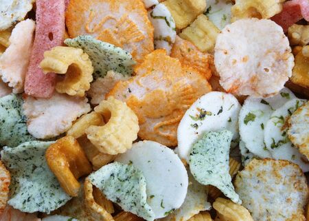 Mixed rice chipsの写真素材