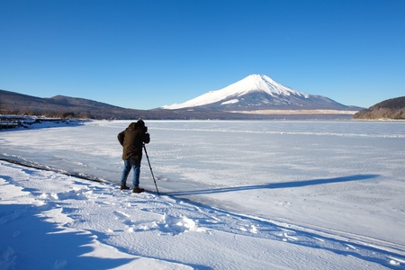 Mountain Fuji in winter の写真素材