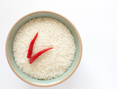 Uncooked white riceの写真素材