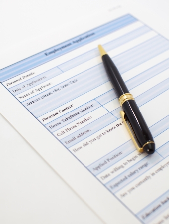Blank employment applicationの写真素材