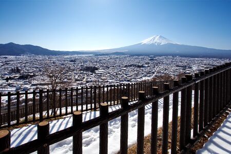 Mountain Fuji in winterの写真素材