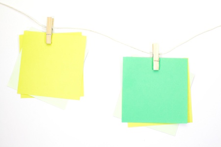 Green sticker, isolated on white background の写真素材