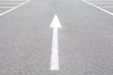 Car parking lot with white mark 