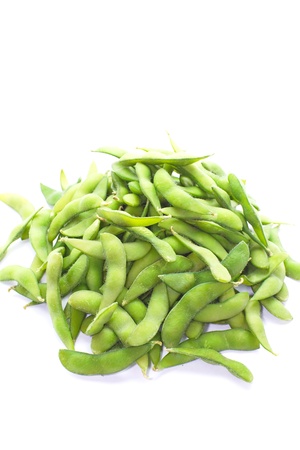 edamame nibbles, boiled green soy beans, japanese food の写真素材