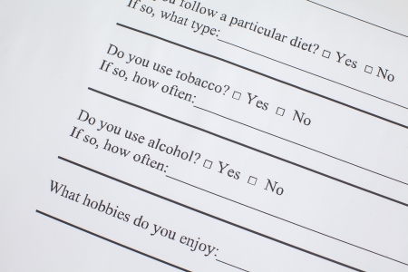 A health insurance application medical informationの写真素材