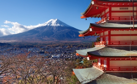 Mountain Fuji in autumn season の写真素材