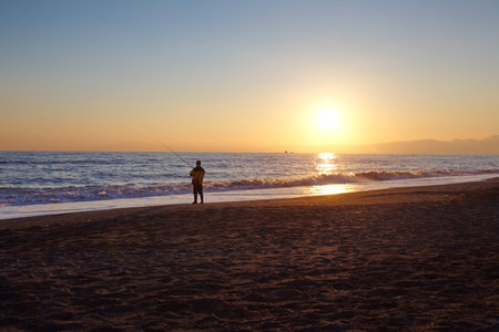 sunset and beach の写真素材