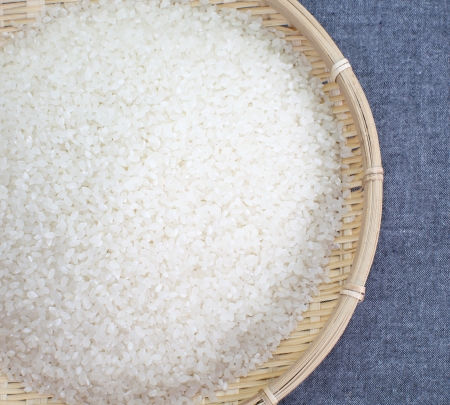 Asian white rice or uncooked white riceの写真素材