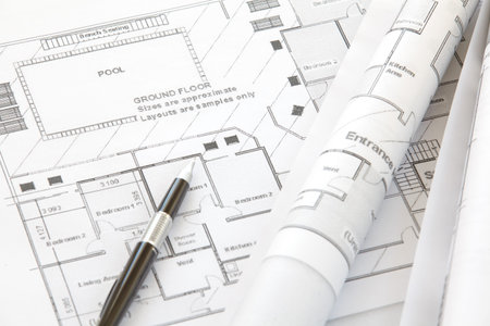 Architect rolls and plans architectural plan 