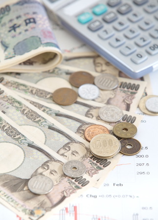 Japanese currency notes , Japanese Yen の写真素材