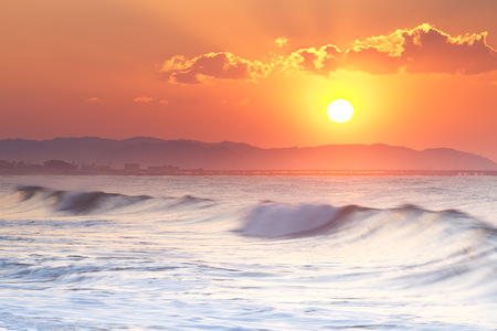 First sunrise of year 2014 at enoshima island ,fujisawa Japanの写真素材