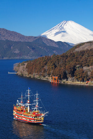 Mountain Fuji and Achi lake