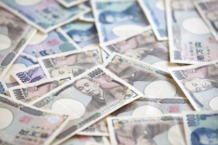 Japanese currency bank notes  , Japanese Yenの写真素材