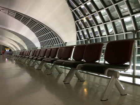 Waiting area at Suwannaphumi Bangkok international airport の素材