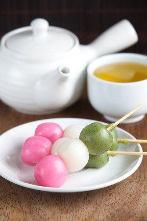  Dango japanese dumpling and sweet made from rice flourの写真素材