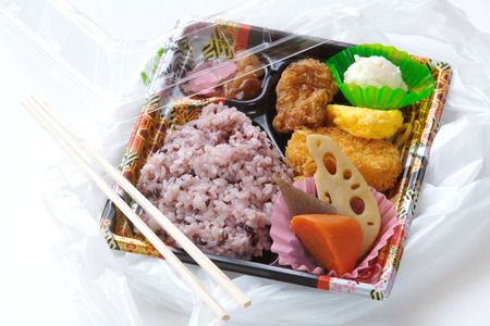 Bento , japanese ready meal takeout lunch boxの写真素材