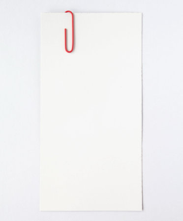 White empty note paper on white background