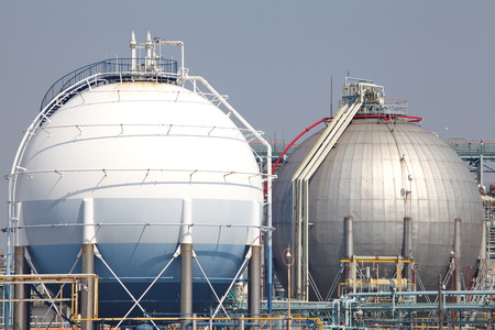 Industrial view at oil refinery plant form industry zone のeditorial素材