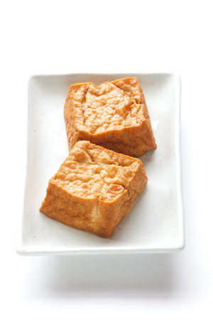deep fried tofu bubble or bean curd tofuの写真素材