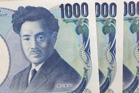 close - up 1000 Japanese yen bank noteの写真素材