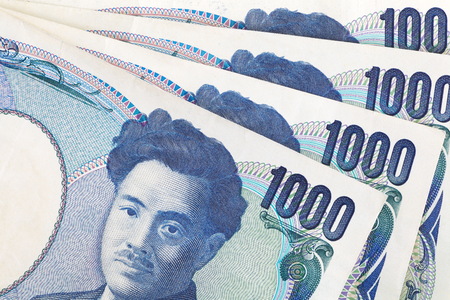 close - up 1000 Japanese yen bank noteの写真素材