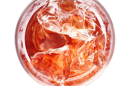 Tropical red fruit cocktail drink with ice の写真素材