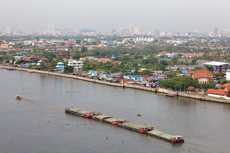 Town in Bangkok beside Chao Phraya River in Thailandのeditorial素材