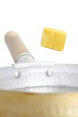 Chicken bouillon stock cubeの写真素材