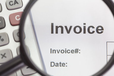 close - up on invoice business paper work 