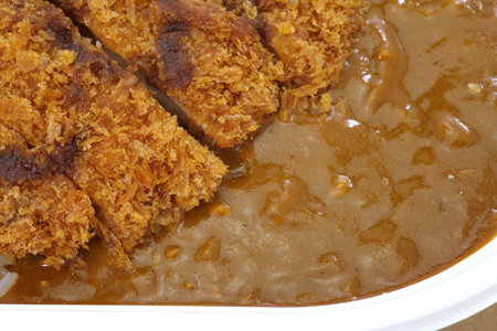 Japanese traditional food pork and curry riceの写真素材