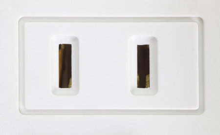 Close - up white power electrical outlet