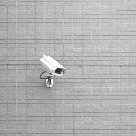 CCTV camera or Security camera on the building wallの写真素材