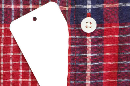 white blank paper tag price on check shirtの写真素材