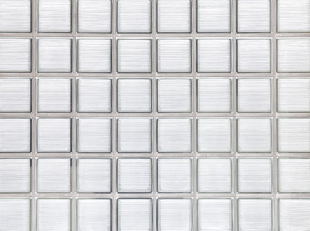 Close - up glass block wall backgroundの写真素材