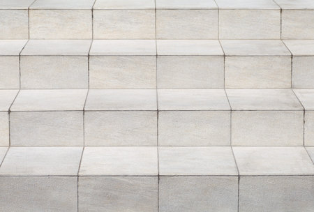 White staircase made from white stone tileの写真素材