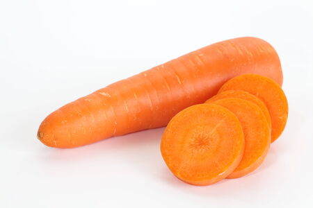 Fresh and sweet carrot isolated on white backgroundの写真素材