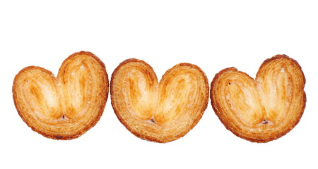 Crispy and sweet sugar pie isolated on white backgroundの写真素材